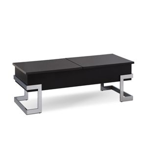 DB Black High Gloss y Chrome Lift Top Coffee Table Farmhouse Style Muebles de sala de estar - Product Image 1