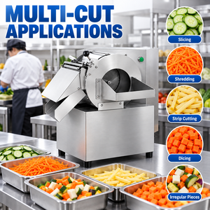 Cortadora de Verduras Eléctrica Multifuncional de Acero Inoxidable Comercial para Rebanar, Triturar y Cortar en Cubos Patatas, para Uso en Restaurantes y Cocinas - Product Image 5