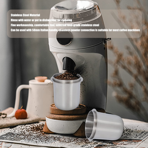 58mm Eco-Friendly Stocked Stainless Steel Crema Dosing <b>Cup</b> Coffee Powder <b>Cup</b> for Coffee Machine Accessories - Product Image 5