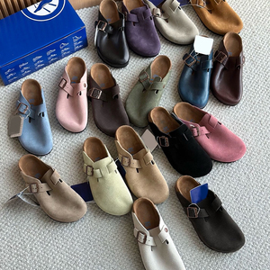 Chaussons en liège Birken à bout fermé unisexe <span class=keywords><strong>Boston</strong></span> |   Chaussures allemandes formées à chaud |   Birkenstocks en cuir de vachette de qualité supérieure, fabrication OEM disponible - Product Image 3