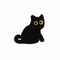 Broches en émail créatives de chats noirs de dessin animé, broches animales grenouille et chat, accessoires pour sacs à dos, vêtements, cols, badges de revers, cadeau pour amis