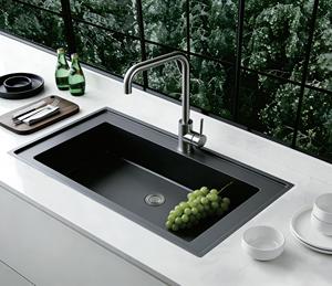 Évier de cuisine style ferme en acier inoxydable SUS304 brossé satiné 330x220mm à bord droit avec robinet extractible inclus - Product Image 2