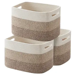 Cestas <span class=keywords><strong>de</strong></span> almacenamiento tejidas pequeñas <span class=keywords><strong>de</strong></span> 3 tamaños para el aula, cesta que contiene cuerda <span class=keywords><strong>de</strong></span> algodón colgante, fruta <span class=keywords><strong>de</strong></span> secado tejida <span class=keywords><strong>cerca</strong></span> <span class=keywords><strong>de</strong></span> mí, <span class=keywords><strong>lavandería</strong></span> en casa - Product Image 1
