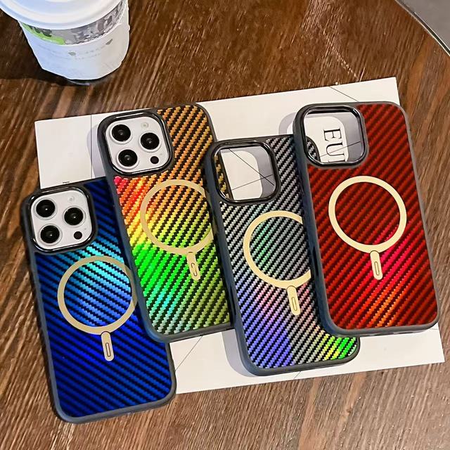 Strong Magnetic Carbon Fiber Hard Shell for iPhone 16 Pro Max Premium Mobile Phone Cases Cover