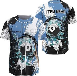Maillot de baseball personnalisé, ambiance rétro, 100% polyester, respirant, séchage rapide, confort, col Henley, nom du joueur, impression numérique, unisexe, taille XL - Product Image 5