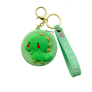 Silicone Rubber Cute Cartoon Headset Key Coin Purse Charm Keychain Pendant With Hand Strap Women Bag Key Chain Charms