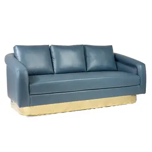 Modern mavi 3 kişilik deri kanepe seti lüks oturma odası mobilya yumuşak kesit kat kanepeler ile villa evler yatak merkezleri