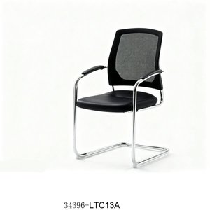 Modern <b>Mesh</b> Office Chair 34396-SWM03 Ergonomic Swivel Desk Chair with Fixed Armrests and <b>Plastic</b> Base - Product Image 4