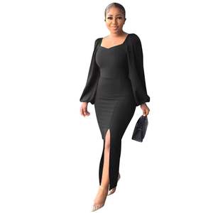 ชุดเดรสทรงเข้ารูปแขนทรงโคมไฟผ่าหลัง ดีไซน์เซ็กซี่ คุณภาพสูง สำหรับผู้หญิง ใส่ทำงาน ใส่ไปออฟฟิศ หรือใส่ในโอกาสทางการ - Product Image 2