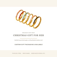 Bracelet personnalisé en émail marbré, bracelet à maillons ondulés, acier inoxydable plaqué or 18 carats, vente en gros pour femmes