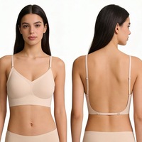 Meilleure vente transfrontalière : Soutien-gorge invisible pour femme en nylon, sans armatures, sans bretelles, sans coutures, fin, à dos en U, pour dos élégant, à porter en bandoulière