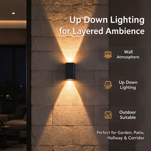 Applique murale LED en aluminium SENZHAO à double tête, éclairage vers le haut et vers le bas, lampe murale intérieure et extérieure pour façade de bâtiment - Product Image 1
