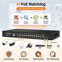 Jaringan 24 Port 10/100/1000M IEEE 802.3af/at 2 Gigabit Uplink 2 SFP 300W 4KV Perlindungan Lonjakan Arus Switch Sistem Kamera Keamanan