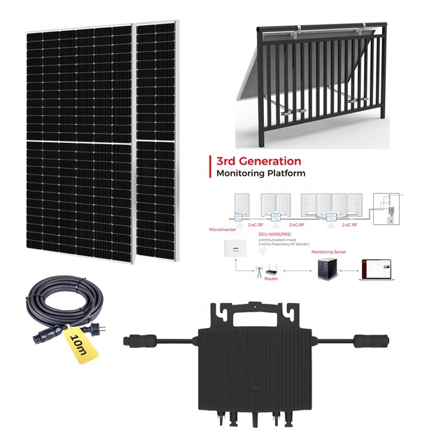 Balcony Panel PV Solar 600 Watt On-grid System 800W Germany Grid Tied Balcony Garden Flexible Solar System Kit
