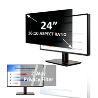 Protection d'écran de confidentialité bidirectionnelle 24 pouces 16:10 facile à installer pour moniteur de bureau, filtre anti-reflet, anti-lumière bleue, film anti-espionnage