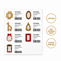 Étiquettes adhésives personnalisées en papier coquille d'œuf anti-contrefaçon, autocollants de Noël en rouleau, impression couleur pour emballage