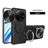 Pour Xiaomi Redmi A3/Redmi Note 13 Pro/Note 13 lentille de protection fenêtre coulissante voiture porte-anneau magnétique armure étui de téléphone portable