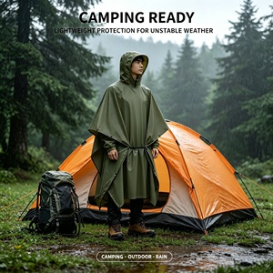 Impermeabile Multifunzionale Tre-in-Uno per Esterni, Riutilizzabile e Leggero, per Tenda/Escursionismo/Alpinismo/Campeggio, Compatto - Product Image 2