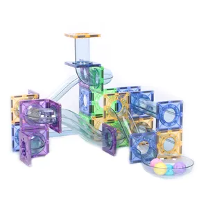 Piastrelle magnetiche in marmo per bambini, set di giocattoli magnetici colorati, blocchi di plastica sicuri, nuovo design, 100 pezzi, 2022