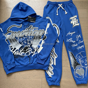 เสื้อฮู้ดดี้สตรีทแวร์ลายกราฟิกพิมพ์ลายฮิปฮอปทรงโอเวอร์ไซส์ ผ้าคอตตอนผสมคุณภาพสูง 100% สำหรับผู้ชาย ลดราคาสุดฮอต - Product Image 2