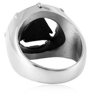 Anillo triangular vikingo de acero inoxidable yunnique, diseño geométrico Punk para hombre, joyería de regalo, Color plateado - Product Image 4