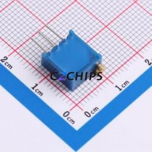 Resistencia Ajustable/Potenciómetro 3296W-1-102LF, Componente de Orificio Pasante (THT)-3P, 9.5x4.9mm, Resistencia de 1kOhm, 10%, 500mW, 250ppm ℃ - Product Image 2