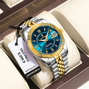 POEDAGAR 910 Montre-Bracelet de Luxe Sport pour <span class=keywords><strong>Homme</strong></span> Étanche Lumineuse avec Date, Montre à Quartz en <span class=keywords><strong>Acier</strong></span> Inoxydable, Montres pour Hommes - Product Image 1