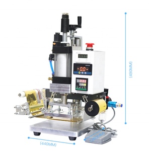 Hot <b>Printer</b> Pneumatic Foil Stamping Pressing Embossing Machine for PVC Leather Wood Custom Logo Bronzing - Product Image 2
