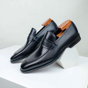 Mocasines Modernos para Hombre, Zapatos de Cuero Casuales de Negocios, Punta Cuadrada, Calzado Elegante y Cómodo para Oficina y Uso Casual - Product Image 3