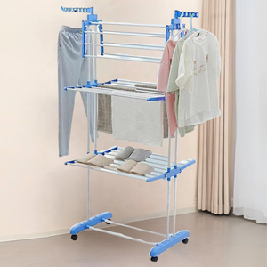 رفوف تعليق دوارة قابلة للطي لغسيل الملابس من 4 طبقات رفوف متحركة - Product Image 1