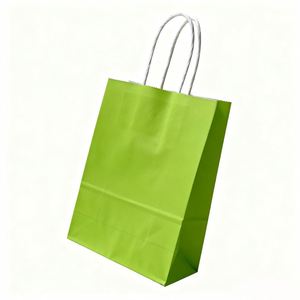 KM Custom Party Favor Paper Bags Business Take Out Shopping Green Eco Friendly Christmas Paper Bags <b>Small</b> <b>Gift</b> Package - Product Image 3