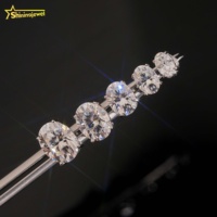 Pendientes de Lujo con Certificado GRA, Unisex, Ovalados, 1ct 2ct 3ct, Plata 925, Moissanita, Solitario