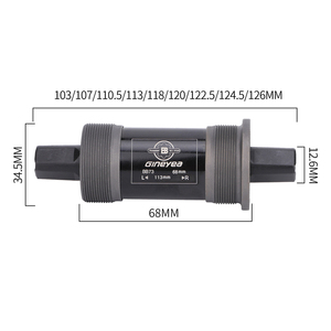Boîtier <span class=keywords><strong>de</strong></span> <span class=keywords><strong>pédalier</strong></span> <span class=keywords><strong>carré</strong></span> 103-126 mm pour VTT/vélos pliants, avec roulement à cartouche scellé, <span class=keywords><strong>axe</strong></span> <span class=keywords><strong>de</strong></span> roue, ajustement universel, sans entretien - Product Image 4