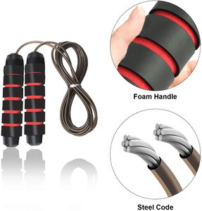 Chuyên nghiệp có thể điều chỉnh trọng lượng mang dây thép <span class=keywords><strong>Rope</strong></span> bỏ qua PVC tráng nhảy dây thừng ánh sáng & xách tay tùy chỉnh - Product Image 2