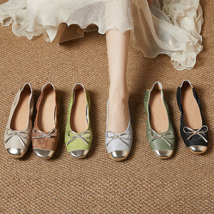 Nouvelles <span class=keywords><strong>ballerines</strong></span> en cuir véritable de style chinois pour femmes, avec bride réglable, fermeture à enfiler, chaussures décontractées pour grand-mère, pour l'automne - Product Image 5