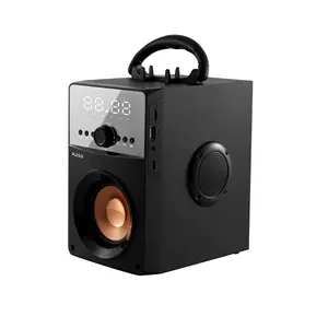 Alto-falante portátil de madeira Bluetooth, mini alto-falante portátil de madeira Bluetooth, subwoofer, tela de exibição sem fio, alto-falantes de 6,5 componentes