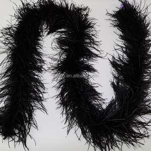 2 Yards 5 plis robe de soirée accessoire décoratif <span class=keywords><strong>pas</strong></span> <span class=keywords><strong>cher</strong></span> garniture en plumes noir <span class=keywords><strong>plume</strong></span> d'autruche <span class=keywords><strong>Boa</strong></span> - Product Image 2