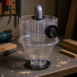 เครื่องแยกฝุ่นไซโคลน 4 นิ้ว สำหรับถังขนาด 5-10 แกลลอน พร้อมท่อและตัวกรองใยโพลีเอสเตอร์แบบเติมด้านบน - Product Image 2