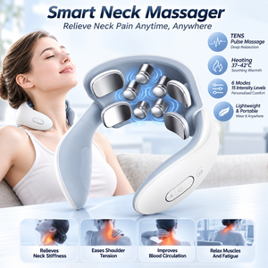 Massaggiatore Portatile 4D Intelligente 2026 <span class=keywords><strong>con</strong></span> Riscaldamento <span class=keywords><strong>e</strong></span> Compressione, Massaggiatore Elettrico EMS a Forma di U per Collo <span class=keywords><strong>e</strong></span> Spalle, Campione Gratuito - Product Image 1