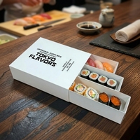 Boîte d'emballage en papier pour sushis de qualité alimentaire en gros, boîte en papier alimentaire japonaise biodégradable pour sushis à emporter et livraison
