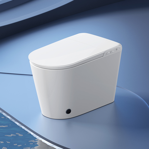 Toilette ronde intelligente de style <span class=keywords><strong>japonais</strong></span> avec rinçage tornade multi-jets, conception monobloc à fonctionnement automatique et fonction de télécommande - Product Image 6