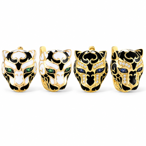 Pendientes de Oreja con Diseño de Cabeza de Leopardo para Mujer, Accesorios para el Día a Día - Product Image 1