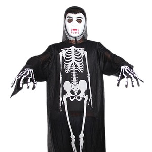 Costume de squelette d'Halloween Fankasi avec masque hurlant et gants à doigts, tenue de fête unisexe - Product Image 5