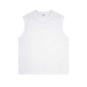 Camiseta sin mangas de punto de algodón y poliéster de secado rápido para hombres con logotipo personalizado, camisetas sin mangas de diseño suelto de verano, chaleco deportivo - Product Image 2