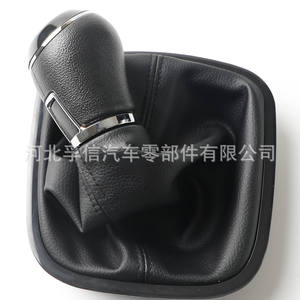 Poignée de levier de vitesses en cuir noir pour Volkswagen Polo 6C 2015-2018, boîte manuelle 5/6 vitesses - Product Image 2