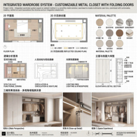 Élégante Armoire Modulable en Métal avec Éclairage Décoratif pour Rangement de Placard d'Appartement