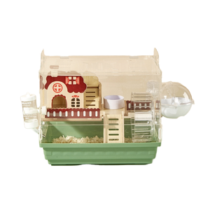 Maisonnette pour petits animaux en acrylique transparent |   <span class=keywords><strong>Cage</strong></span> d'intérieur résistante à l'eau avec cadre en fer, plateau et boîte en plastique pour hamster - Product Image 1