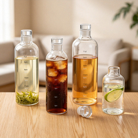 Bouteille de sport en verre High Sense 12oz 16oz pour lait et jus, mignonne bouteille d'eau avec échelle de temps