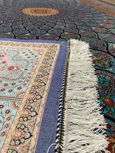 Alfombra Moderna de Seda Pura Hecha a Mano con Construcción Anudada a Mano, Superficie Antideslizante, Lavable, para Sala de Estar, Dormitorio, Hotel de Lujo - Product Image 1