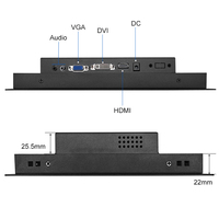Écran tactile carré résistif industriel de 10 pouces VGA DVI, boîtier métallique, écran TFT intégré, OEM ODM, moniteur LCD industriel